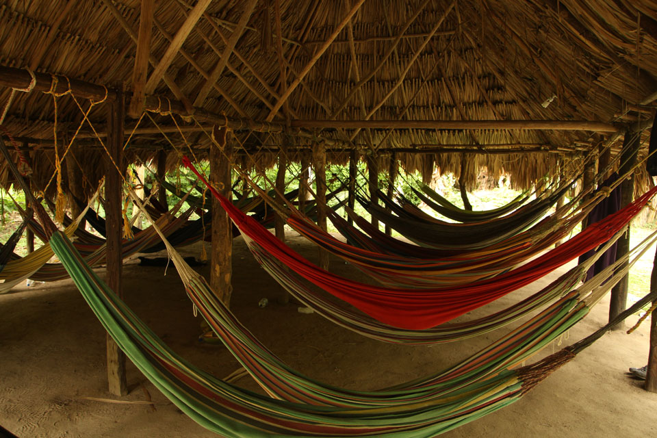Tayrona park: shared hammock dormitories in the camping